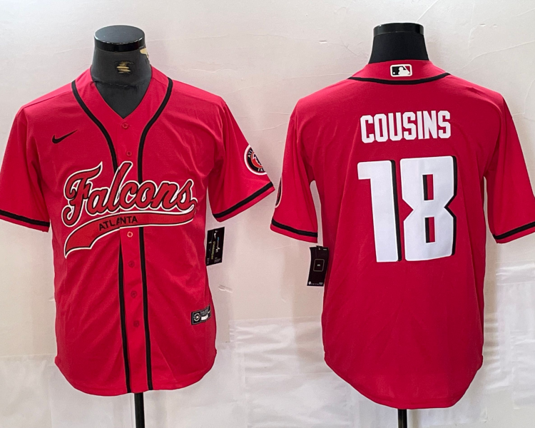 Men's Atlanta Falcons Kirk Cousins #18 Red Jersey Joint Edition