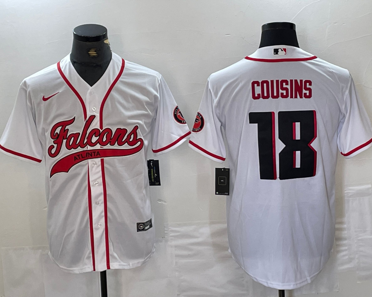 Men's Atlanta Falcons Kirk Cousins #18 White Jersey Joint Edition