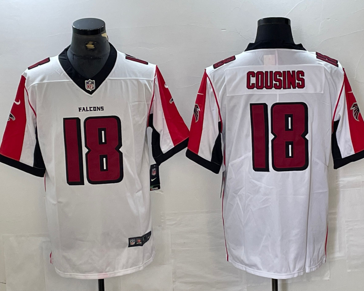 Men's Atlanta Falcons Kirk Cousins #18 White Jersey