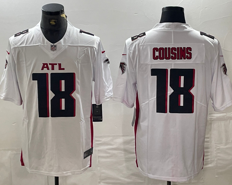 Men's Atlanta Falcons Kirk Cousins #18 White Jersey