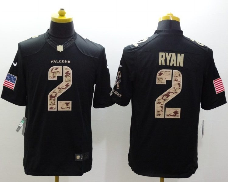 Men's Atlanta Falcons Matt Ryan #2 Black Jersey
