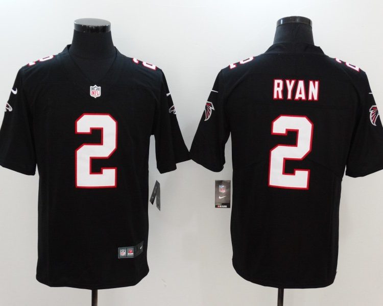 Men's Atlanta Falcons Matt Ryan #2 Black Jersey