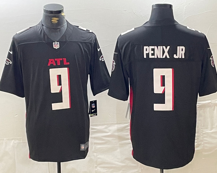 Men's Atlanta Falcons Michael Penix Jr. #9 Black 2024 NFL Draft First Round Pick Jersey