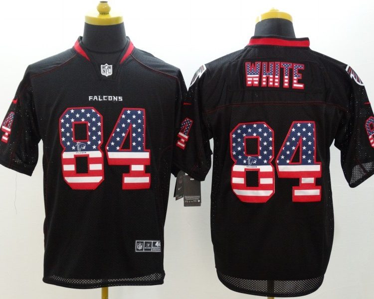Men's Atlanta Falcons Roddy White #84 Black Jersey