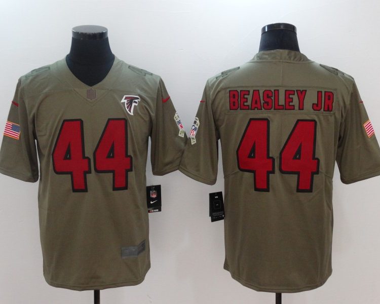Men's Atlanta Falcons Vic Beasley Jr #44 Brown Jersey