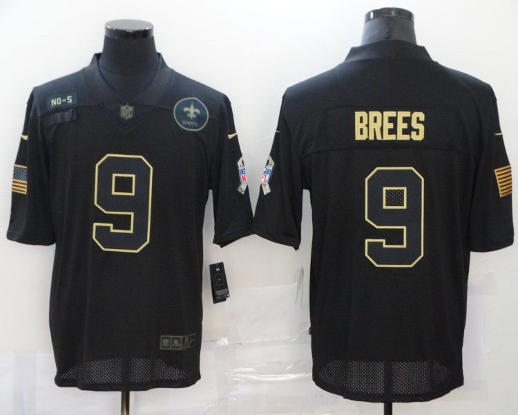 Men's New Orleans Saints #9 Drew Brees Black Jersey