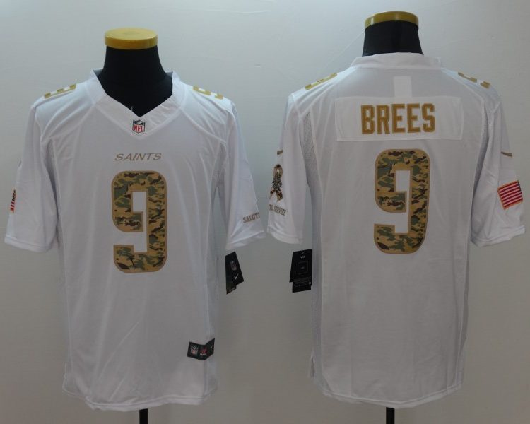 Men's New Orleans Saints #9 Drew Brees White Jersey