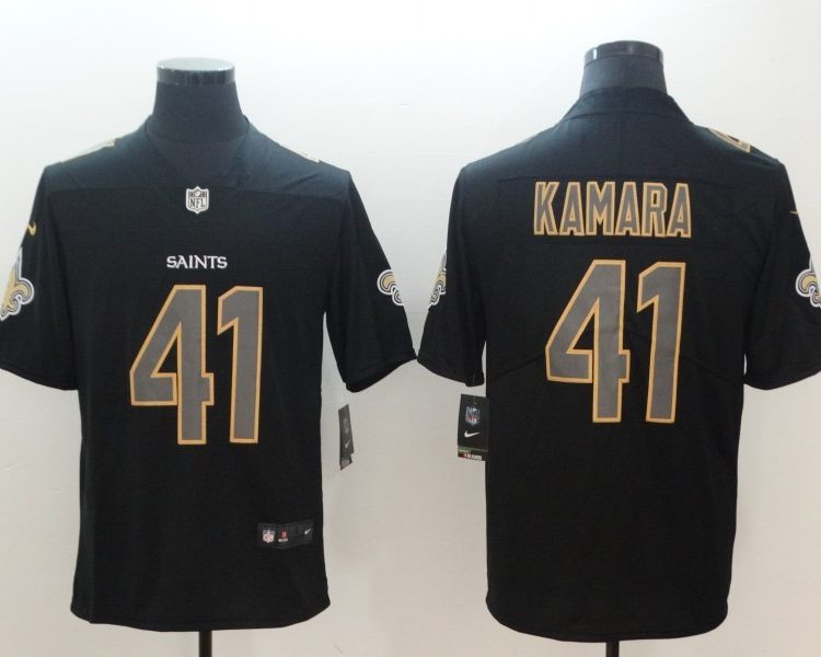 Men's New Orleans Saints Alvin Kamara #41 Black Alternate Jersey