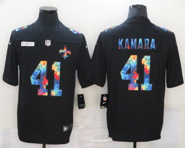 Men's New Orleans Saints Alvin Kamara #41 Black Jersey