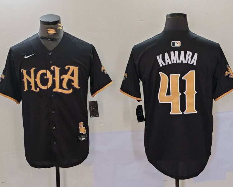 Men's New Orleans Saints Alvin Kamara #41 Black Jersey