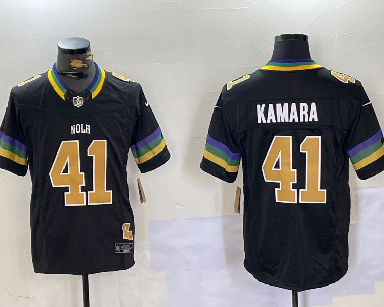 Men's New Orleans Saints Alvin Kamara #41 Black Team Jersey