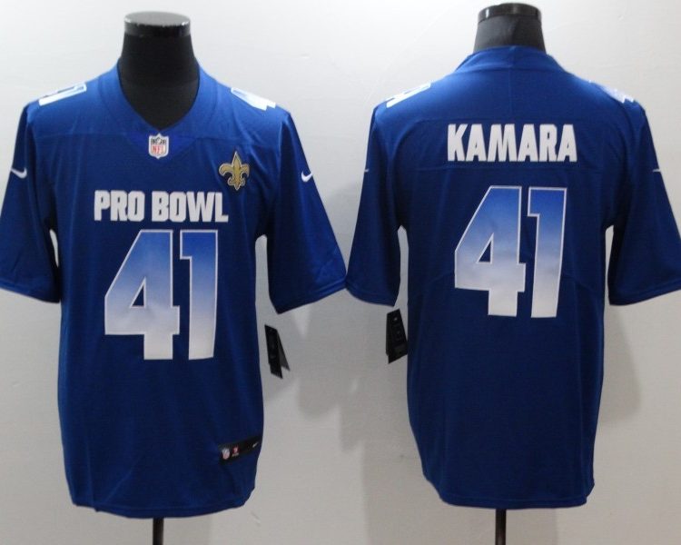 Men's New Orleans Saints Alvin Kamara #41 Blue Jersey