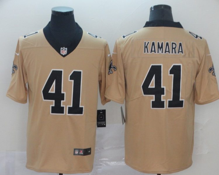 Men's New Orleans Saints Alvin Kamara #41 Gold Inverted Jersey