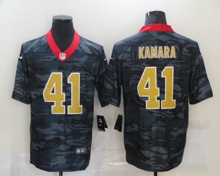 Men's New Orleans Saints Alvin Kamara #41 Gray Camouflage Jersey