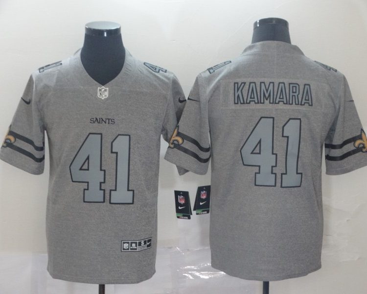 Men's New Orleans Saints Alvin Kamara #41 Gray Jersey