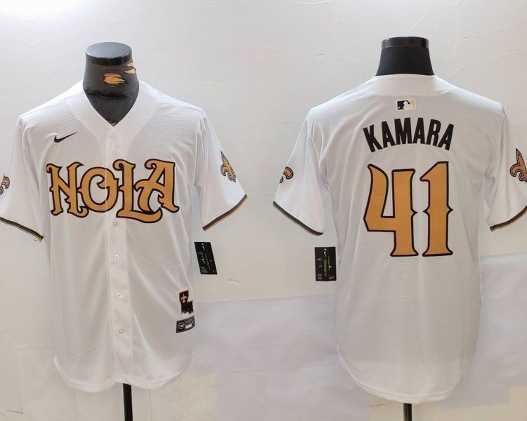 Men's New Orleans Saints Alvin Kamara #41 White Jersey