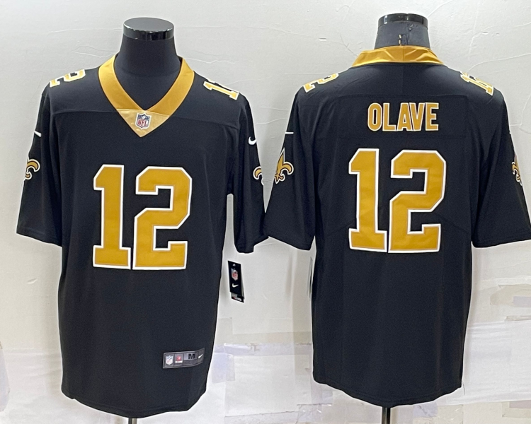 Men's New Orleans Saints Chris Olave #12 Black Jersey