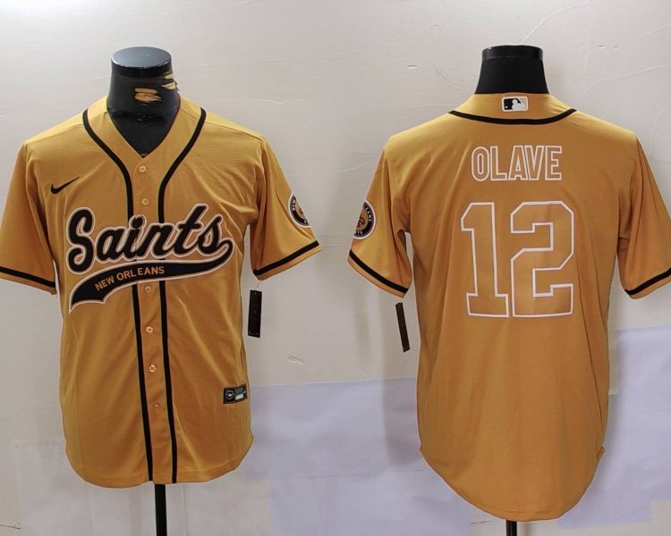 Men's New Orleans Saints Chris Olave #12 Yellow Jersey