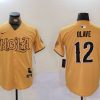 Men's New Orleans Saints Chris Olave #12 Yellow Jersey