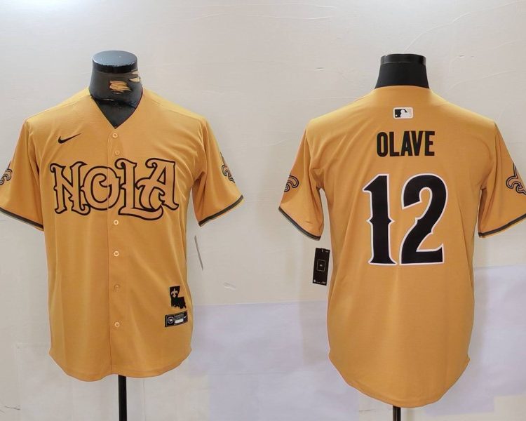 Men's New Orleans Saints Chris Olave #12 Yellow Jersey