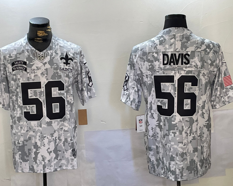 Men's New Orleans Saints Demario Davis #56 Arctic Camo 2024 Salute to Service Limited Jersey