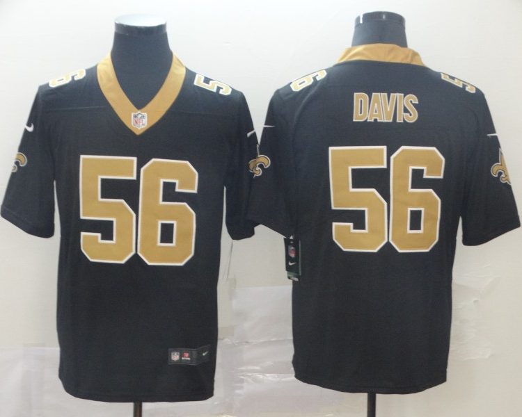 Men's New Orleans Saints Demario Davis #56 Black Jersey