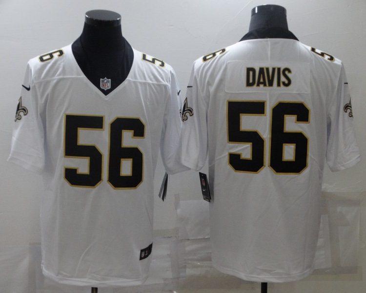 Men's New Orleans Saints Demario Davis #56 White Jersey