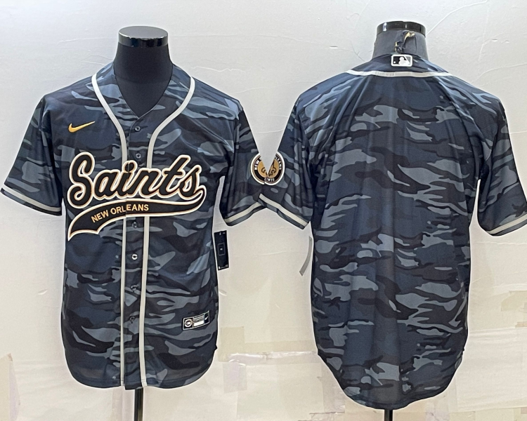Men's New Orleans Saints Grey Camouflage Blank Jersey
