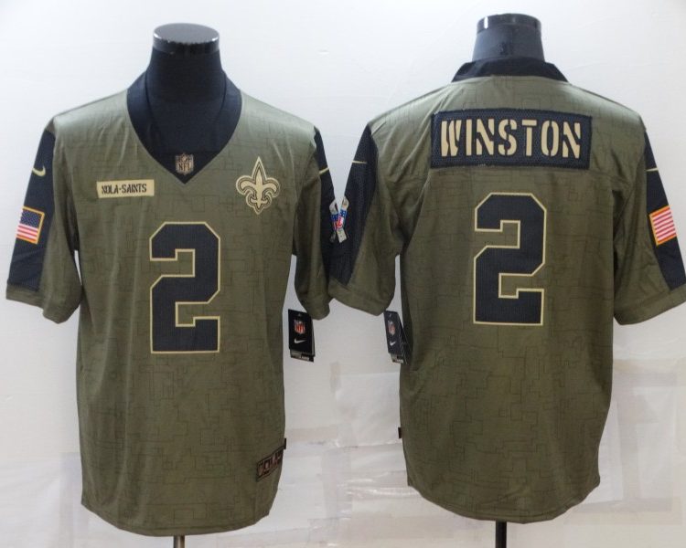 Men's New Orleans Saints Jameis Winston #2 Brown Jersey