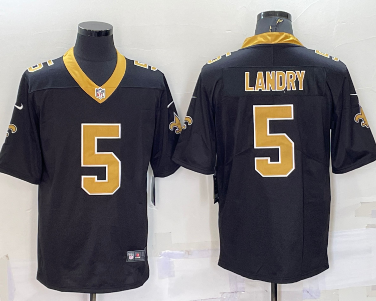 Men's New Orleans Saints Jarvis Landry #5 Black Jersey