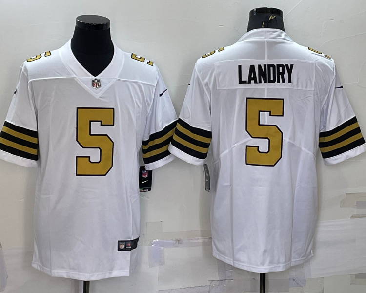 Men's New Orleans Saints Jarvis Landry #5 White Jersey