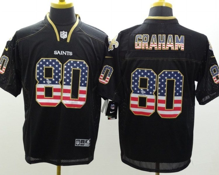 Men's New Orleans Saints Jimmy Graham #80 Black Jersey