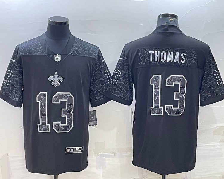Men's New Orleans Saints Michael Thomas #13 Black RFLCTV Limited Jersey