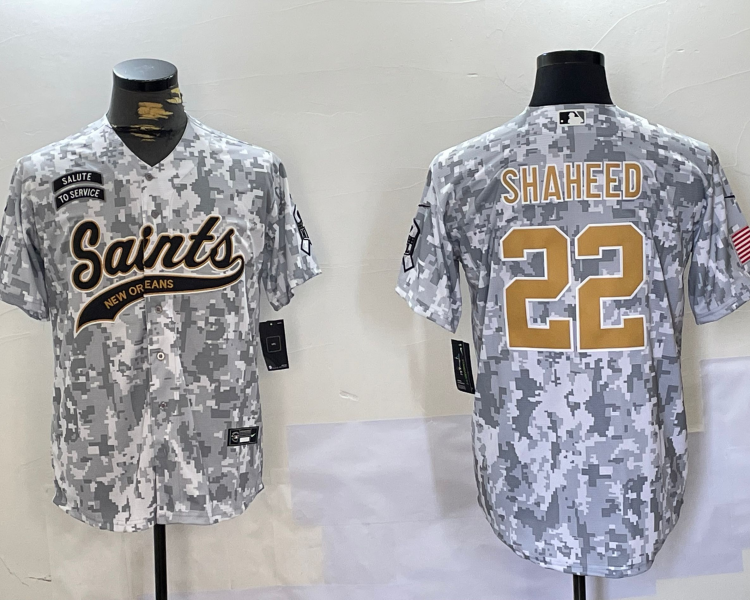 Men's New Orleans Saints Rashid Shaheed #22 Arctic Camo 2024 Salute to Service Jersey
