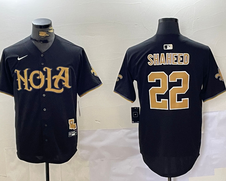 Men's New Orleans Saints Rashid Shaheed #22 Black Jersey
