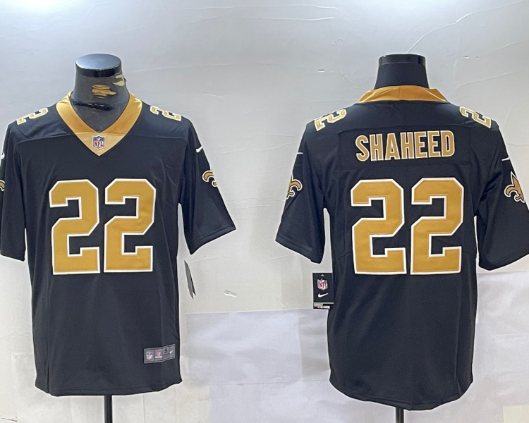 Men's New Orleans Saints Rashid Shaheed #22 Black Jersey