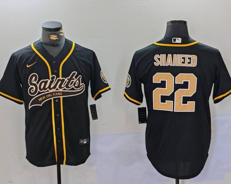 Men's New Orleans Saints Rashid Shaheed #22 Black Jersey