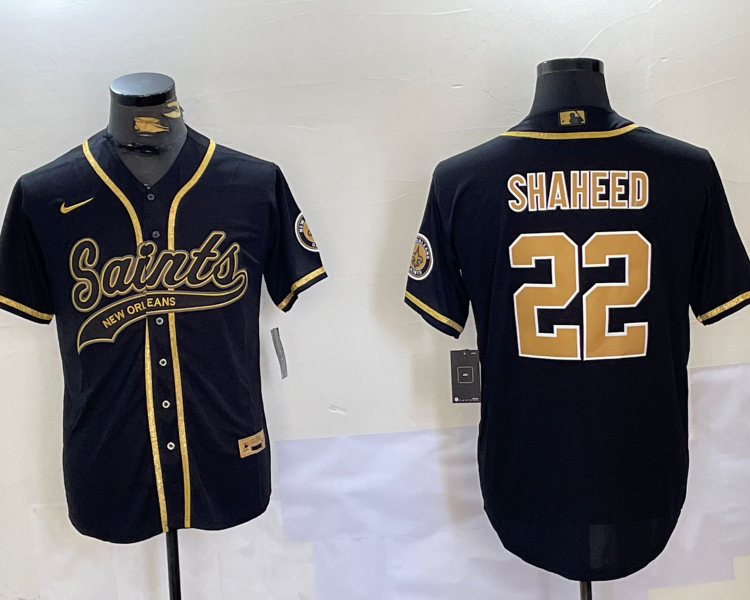 Men's New Orleans Saints Rashid Shaheed #22 Black Jersey