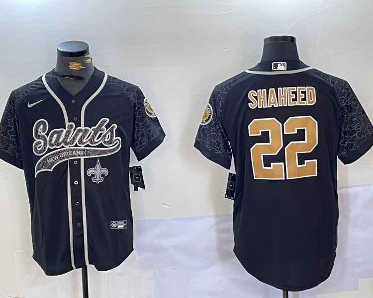 Men's New Orleans Saints Rashid Shaheed #22 Black RFLCTV Limited Jersey