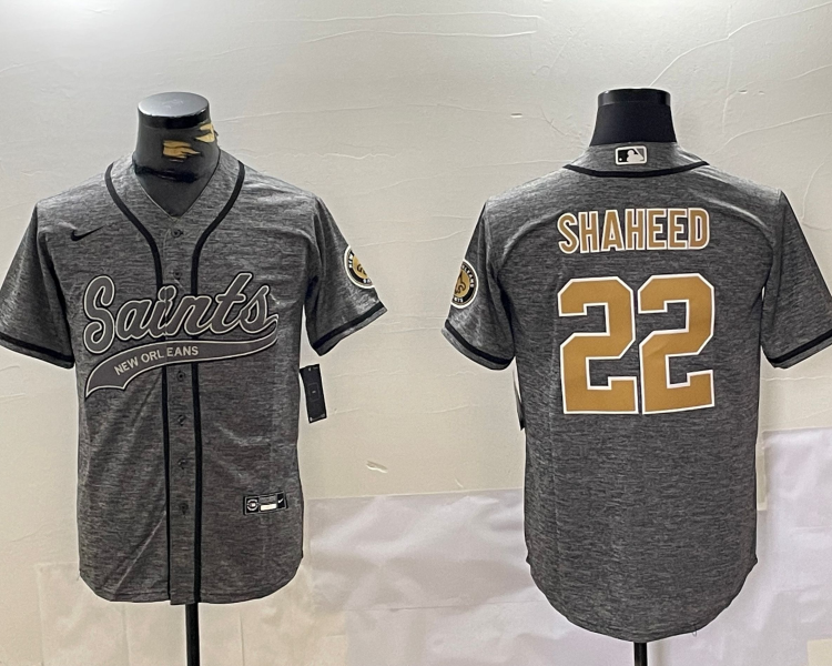 Men's New Orleans Saints Rashid Shaheed #22 Gray Jersey