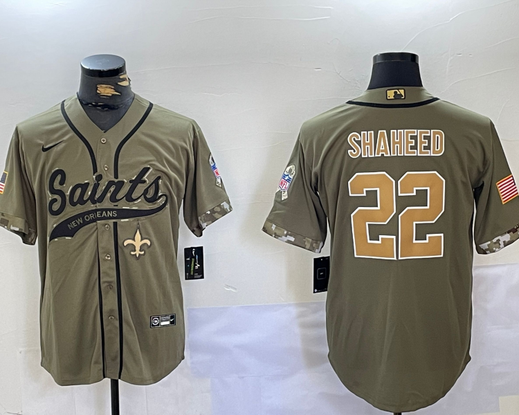 Men's New Orleans Saints Rashid Shaheed #22 Olive Salute To Service Jersey
