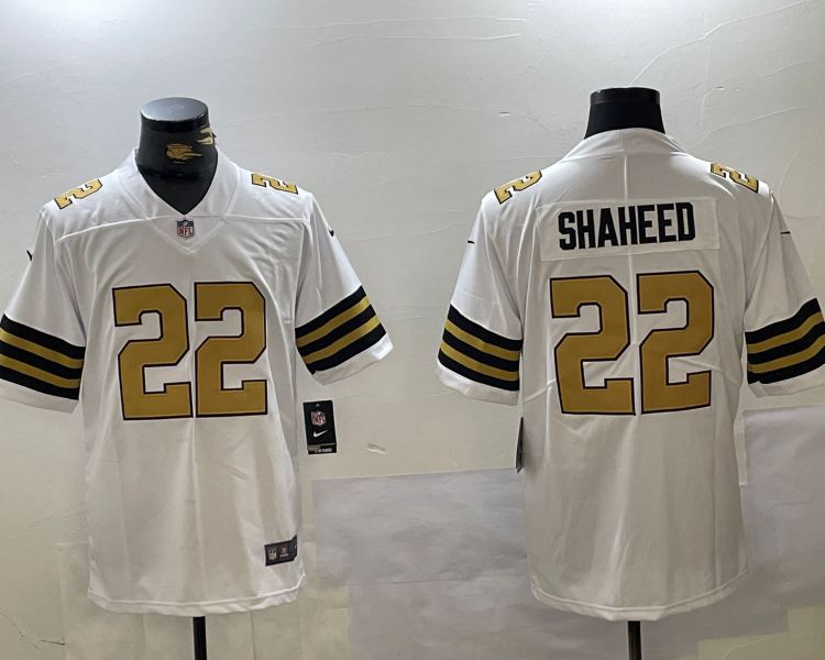 Men's New Orleans Saints Rashid Shaheed #22 White Jersey