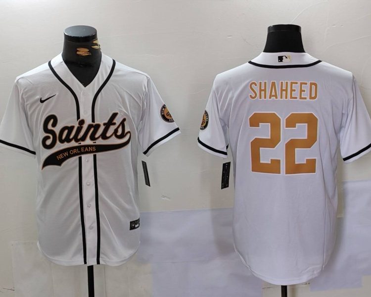 Men's New Orleans Saints Rashid Shaheed #22 White Jersey