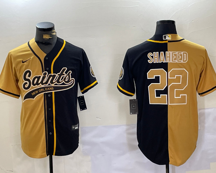 Men's New Orleans Saints Rashid Shaheed #22 Yellow/Black Jersey