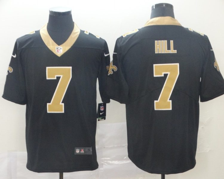 Men's New Orleans Saints Taysom Hill #7 Black Jersey