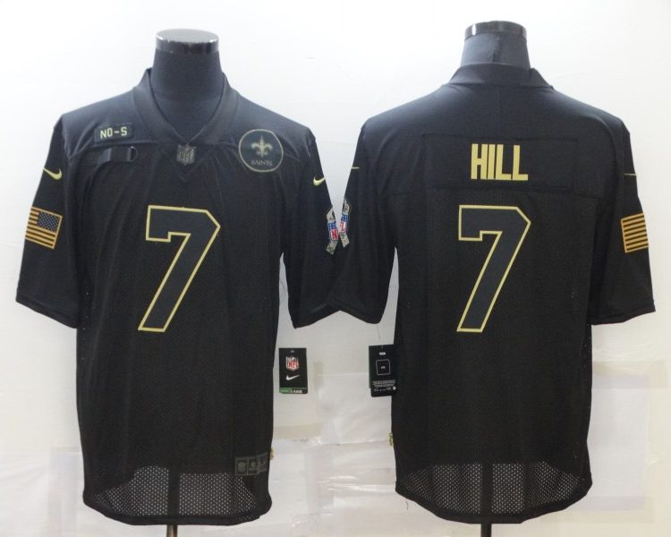 Men's New Orleans Saints Taysom Hill #7 Black Jersey