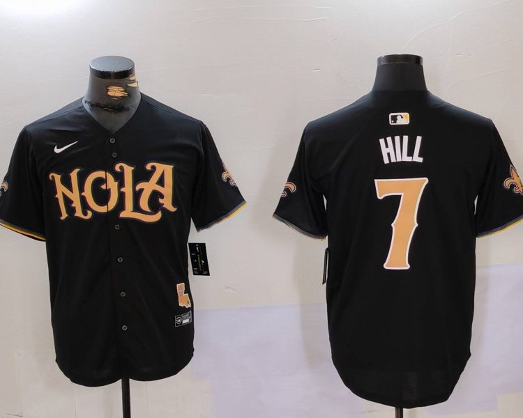 Men's New Orleans Saints Taysom Hill #7 Black Jersey