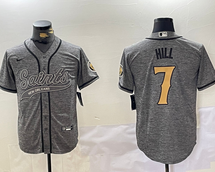 Men's New Orleans Saints Taysom Hill #7 Gray Jersey