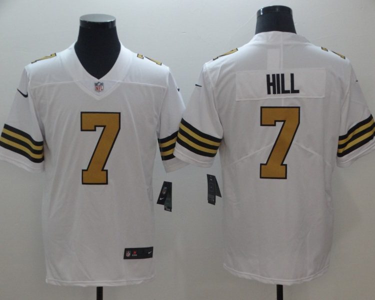 Men's New Orleans Saints Taysom Hill #7 White Jersey