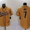 Men's New Orleans Saints Taysom Hill #7 Yellow Jersey